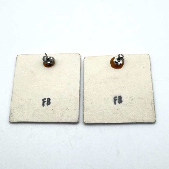 Vintage Fred Babb Earrings 80s Pop Art Ear Heads Collectible New Old Stock - Picture 4 of 5